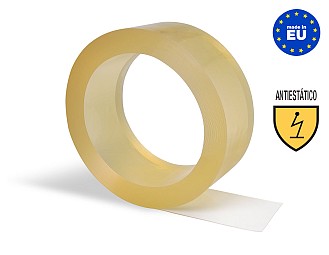 Rollo Lama PVC Flexible (50 metros lineales) 200x2mm Antiest&aacute;tico Transparente Azulado