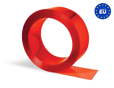 Rollo Lama PVC Flexible (50 metros lineales) 200x2mm Color Transparente Rojo