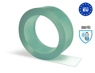Rollo Lama PVC Flexible (50 metros lineales) 200x2mm Gran Fr&iacute;o Transparente Azulado