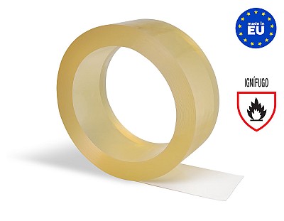 Rollo Lama PVC Flexible (50 metros lineales) 300x3mm Ign&iacute;fugo Transparente Incoloro