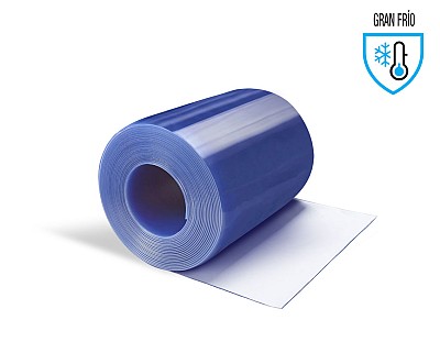 Rollo PVC Flexible (20 metros lineales) 1000x5mm Gran Fr&iacute;o Transparente Azulado